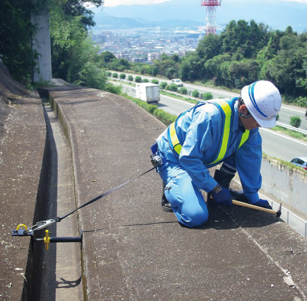 のり面作業用命綱の係留具